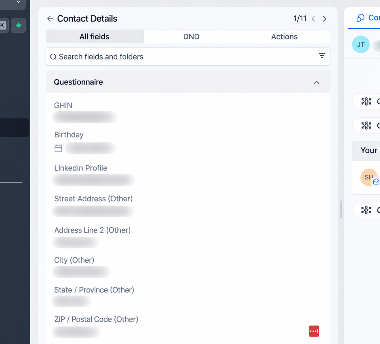Golf club member data synchronized with GoHighLevel contact fields